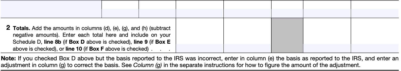 form 8949, part II, line 2