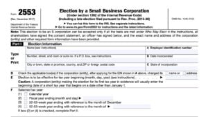 IRS Form 2553 Instructions