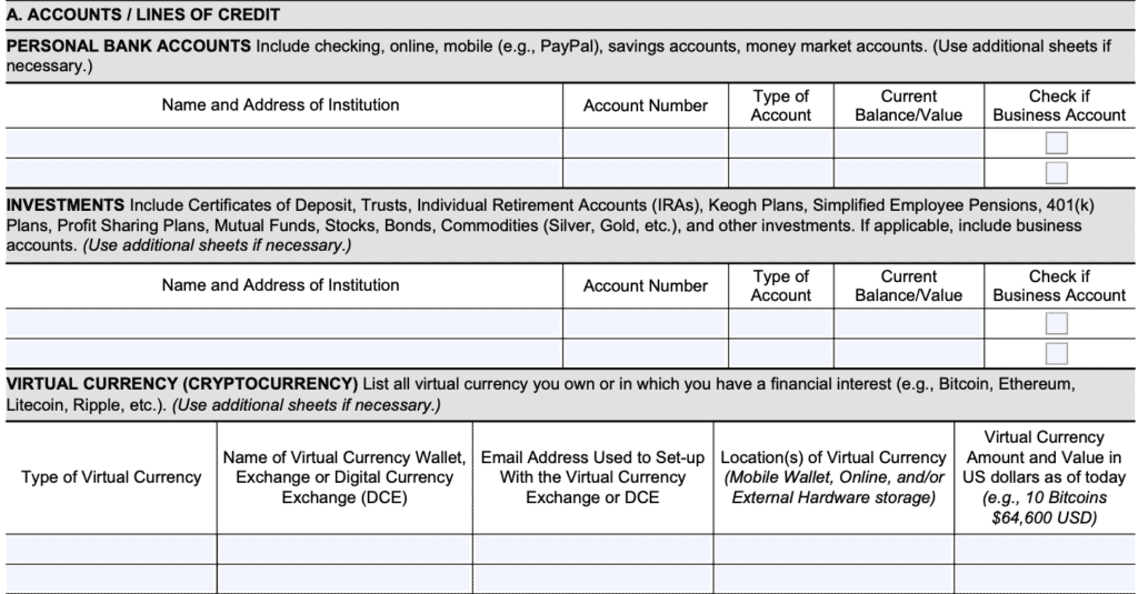 IRS Form 433F Instructions The Collection Information Statement