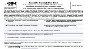 IRS Form 4506-T Instructions