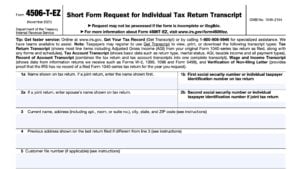 IRS Form 4506-T-EZ Instructions