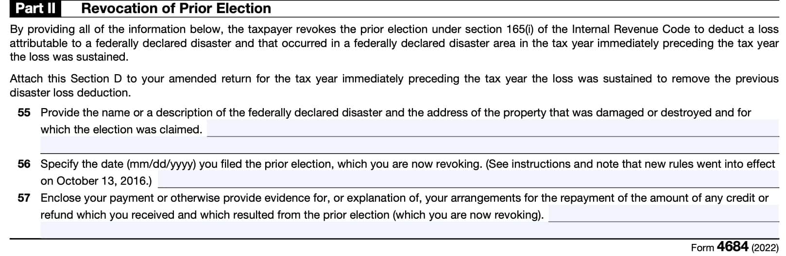 section d, part ii: revocation of prior election