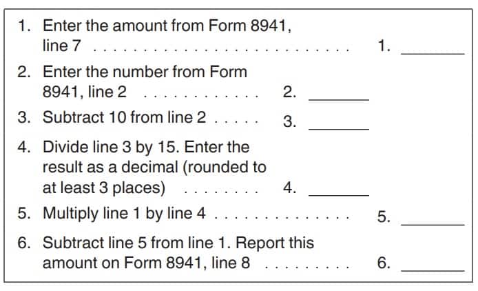 Worksheet 5 contains information needed to complete Line 8, if Line 2 is more than 10.