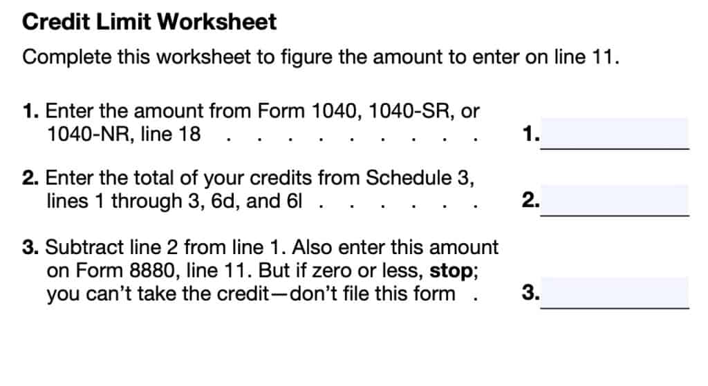 IRS Form 8880 Instructions Retirement Savings Tax Credit