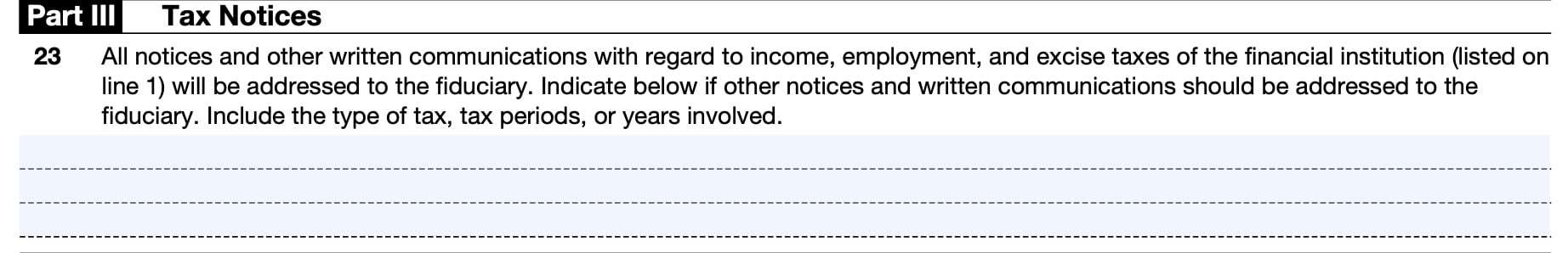 irs form 56-f, part III: tax notices