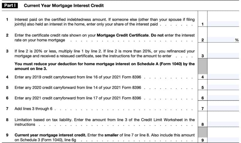 IRS Form 8396 Instructions Claiming The Mortgage Interest Credit irs-form-8396-instructions-claiming-the-mortgage-interest-credit