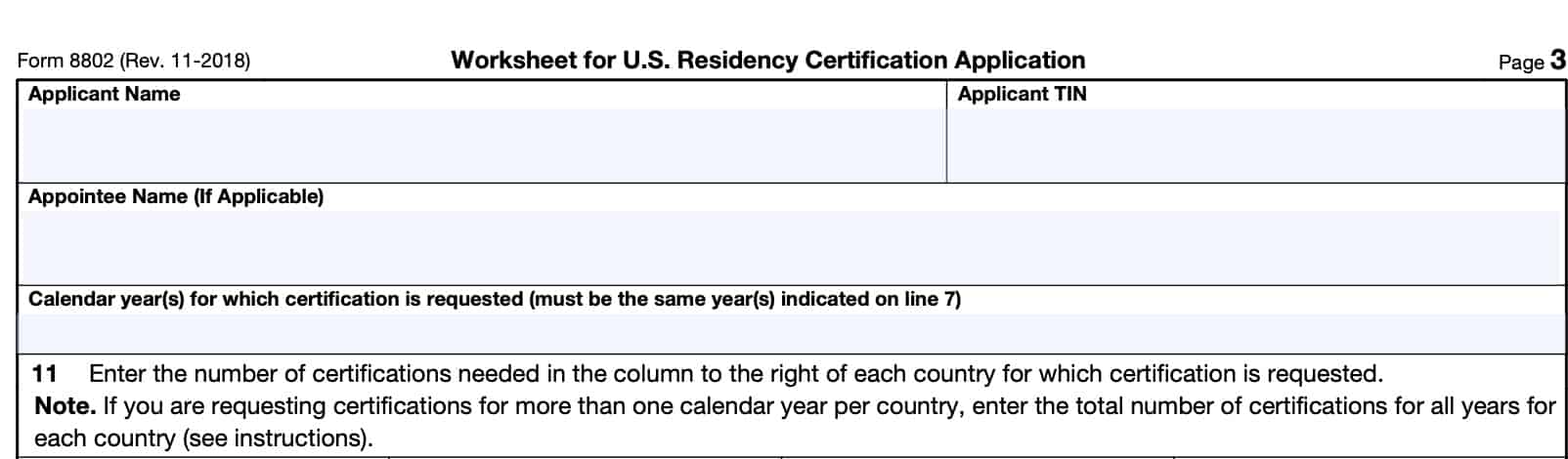 irs form 8802 line 11