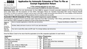 IRS Form 8868 Instructions