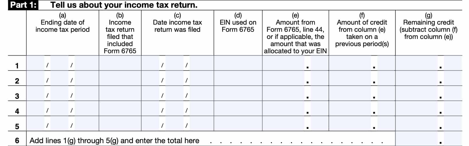 part 1: tell us about your income tax return