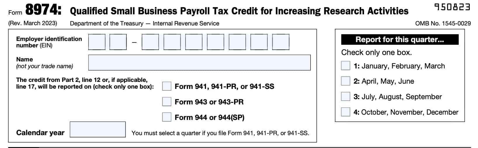 irs form 8974, top of form