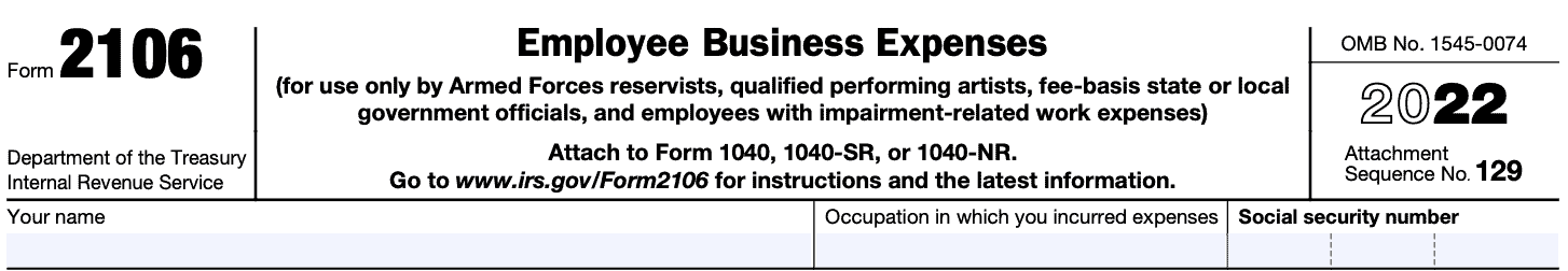 irs form 2016, employee business expenses, taxpayer information