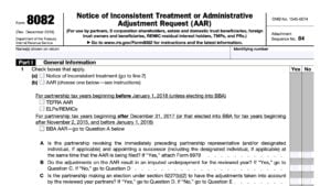 IRS Form 8082 Instructions