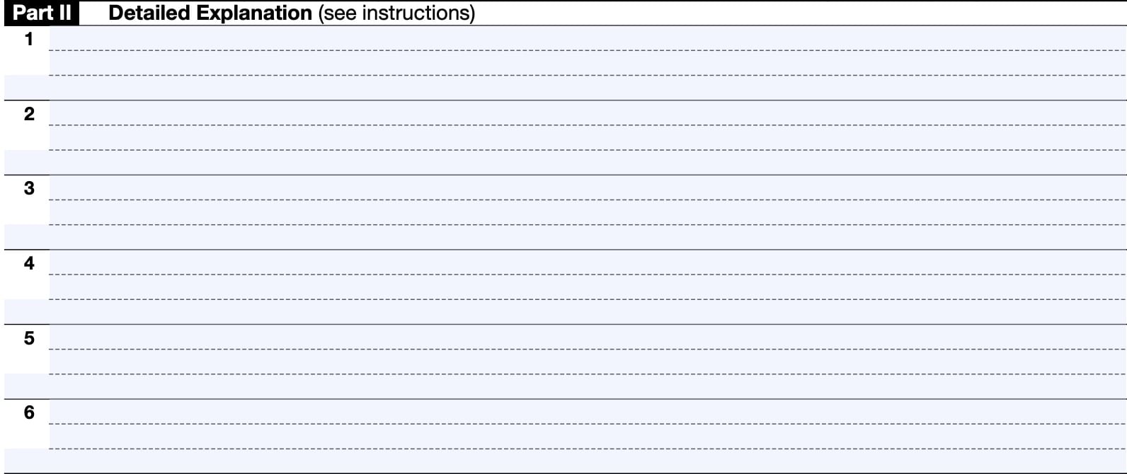 IRS Form 8275, part II: detailed explanation