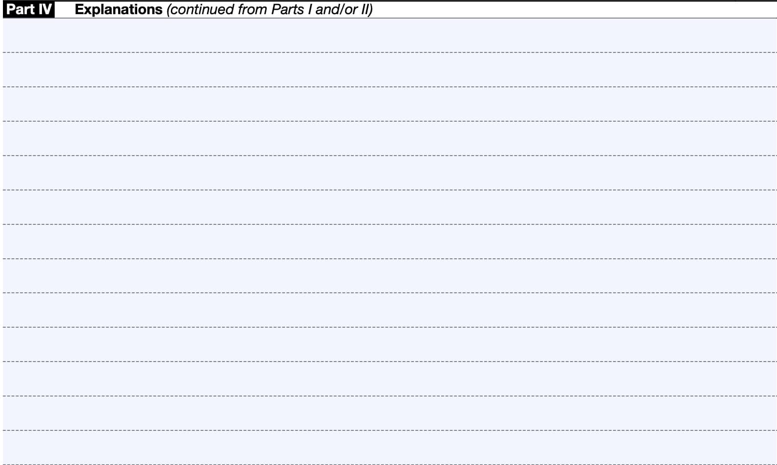 IRS Form 8275 Part IV: Explanations