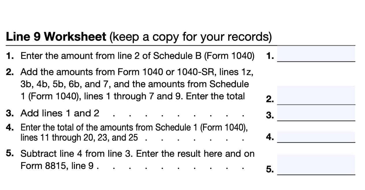 Line 9 worksheet