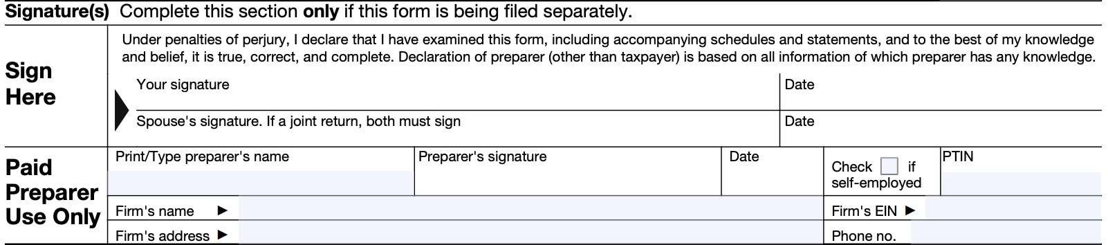 irs form 8697 taxpayer signature