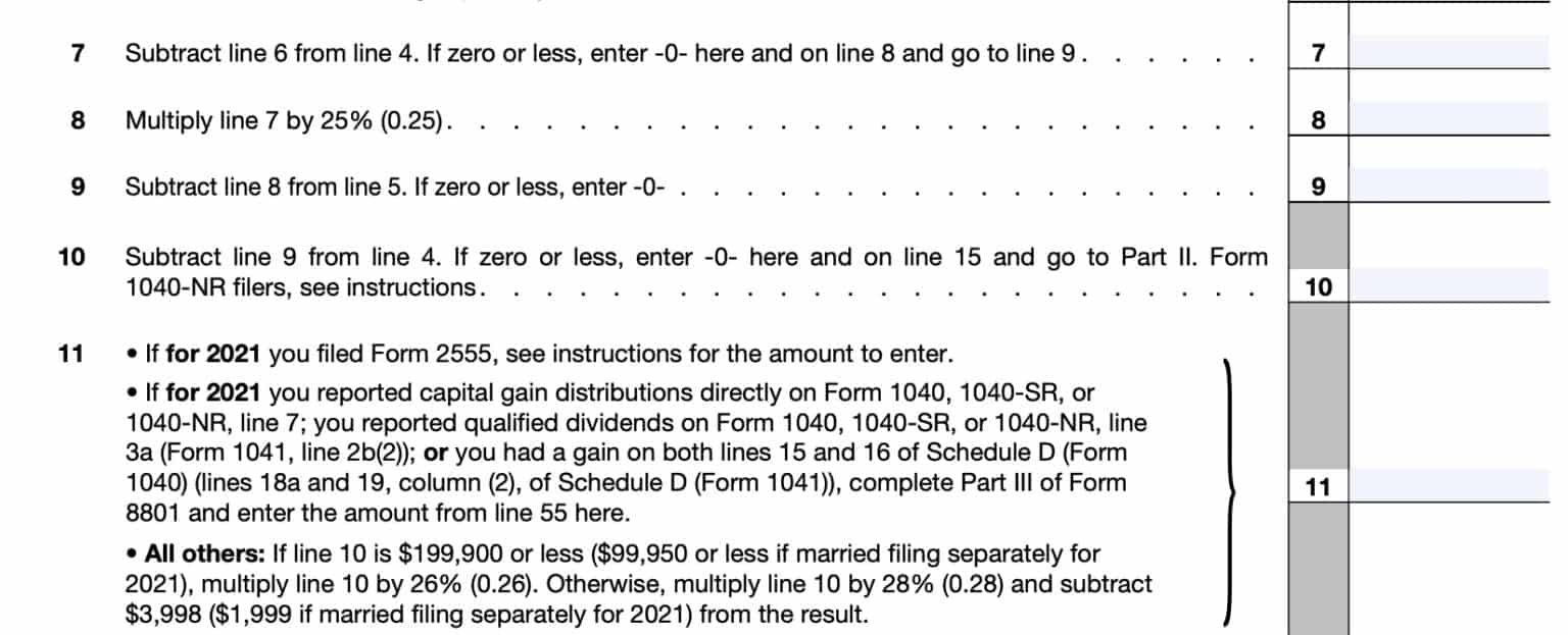 IRS Form 8801 Instructions Credit for Prior Year Minimum Tax