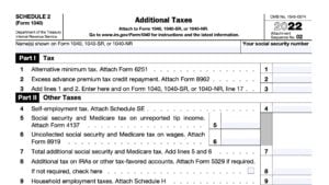 IRS Schedule 2 Instructions