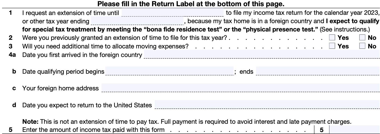 irs form 2350 questions