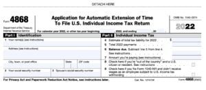 irs form 4868, application for automatic extension of time to file U.S. individual income tax return