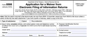 IRS Form 8508 Instructions - Waiver for Information Returns