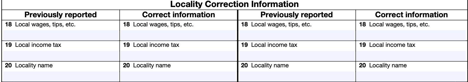 local income tax information reported on lines 18 through 20