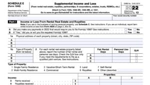 IRS Schedule E Instructions