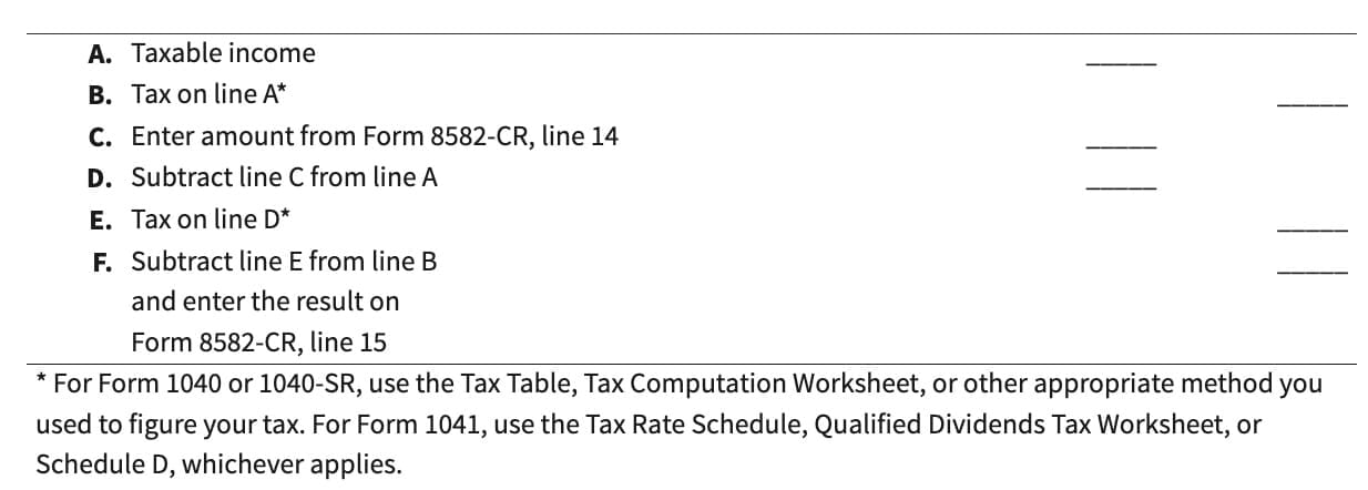 tax attributable to Line 14 amount
