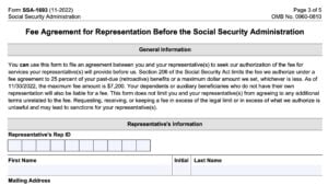 form ssa 1693, fee agreement for representation before the social security administration