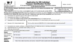 IRS Form W-7 Instructions