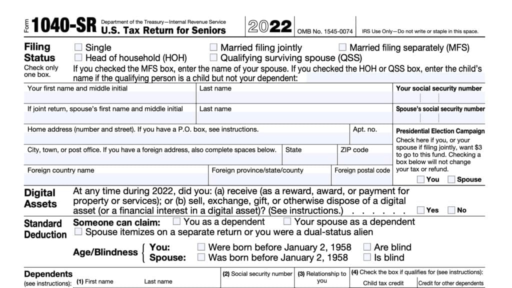 irs form 1040-sr, U.S. Tax return for seniors