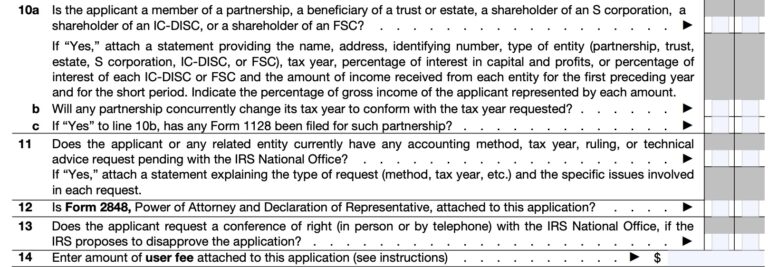 IRS Form 1128 Instructions - Changes to Tax Year
