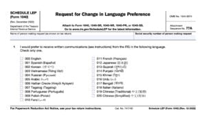 IRS Schedule LEP Instructions