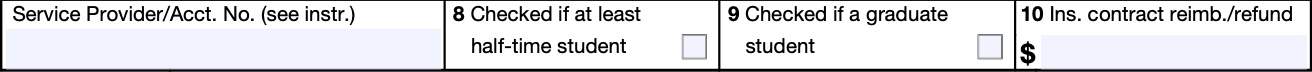 irs form 1098-t, boxes 8 through 10