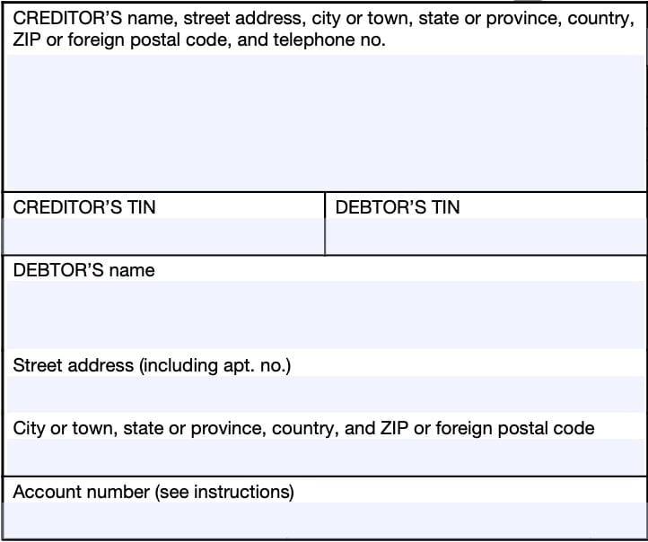 irs form 1099-c, taxpayer information