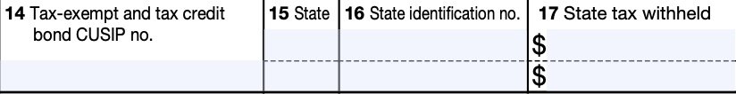 irs form 1099-int, lines 14 through 17