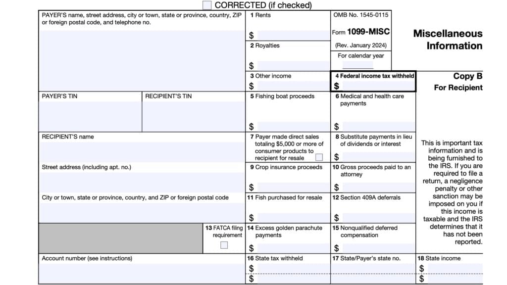 irs form 1098-misc, miscellaneous information