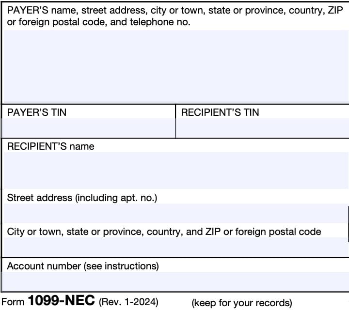 irs form 1099-nec taxpayer information