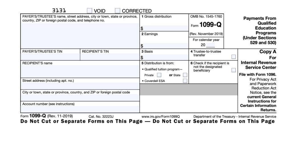 irs form 1099-q, Payments from Qualified Education Programs (Under Sections 529 and 530)