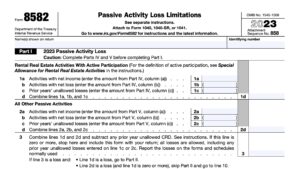 IRS Form 8582 Instructions