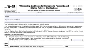 IRS Form W-4R Instructions
