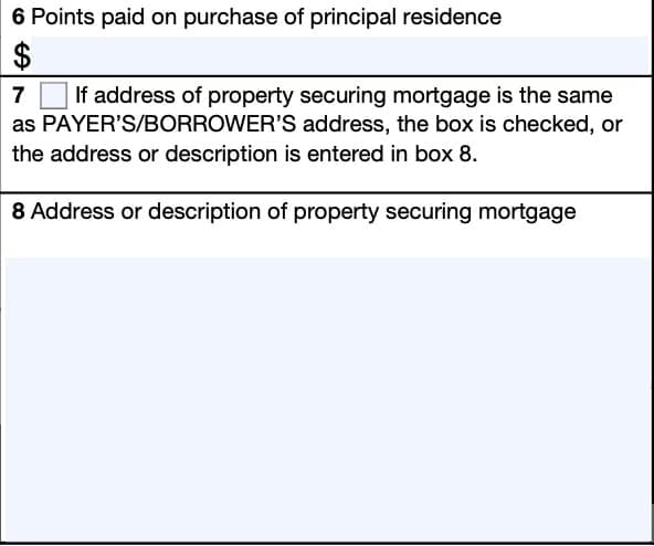 irs form 1098, boxes 6-8