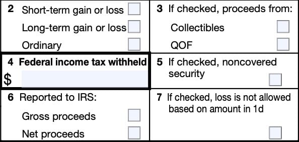 irs form 1099-b, box 2 through 7