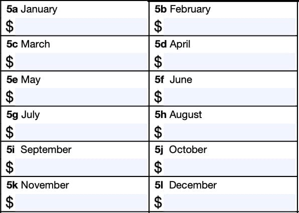 transactions by month