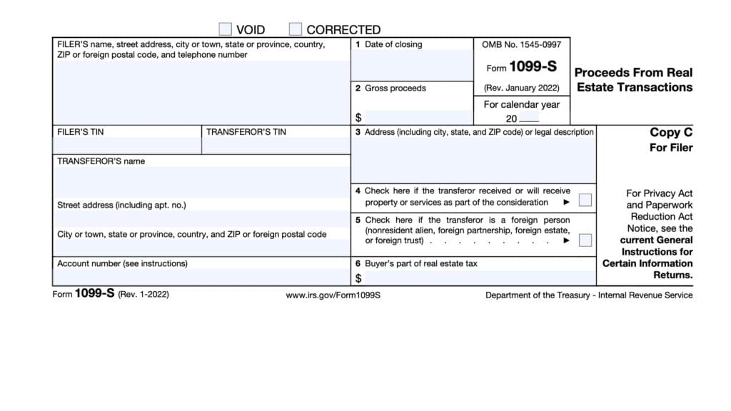 irs form 1099-s, Proceeds from Real Estate Transactions
