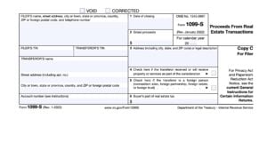 IRS Form 1099-S Instructions