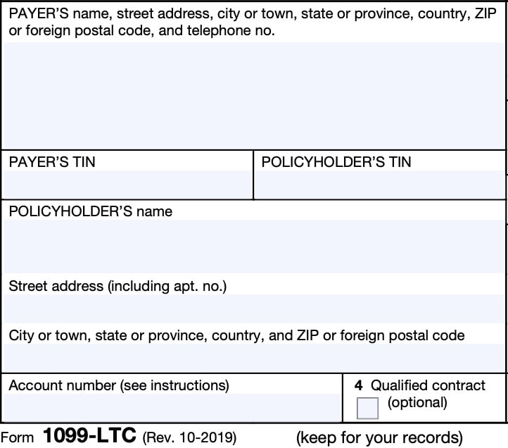 IRS Form 1099 LTC Instructions LTC Benefits
