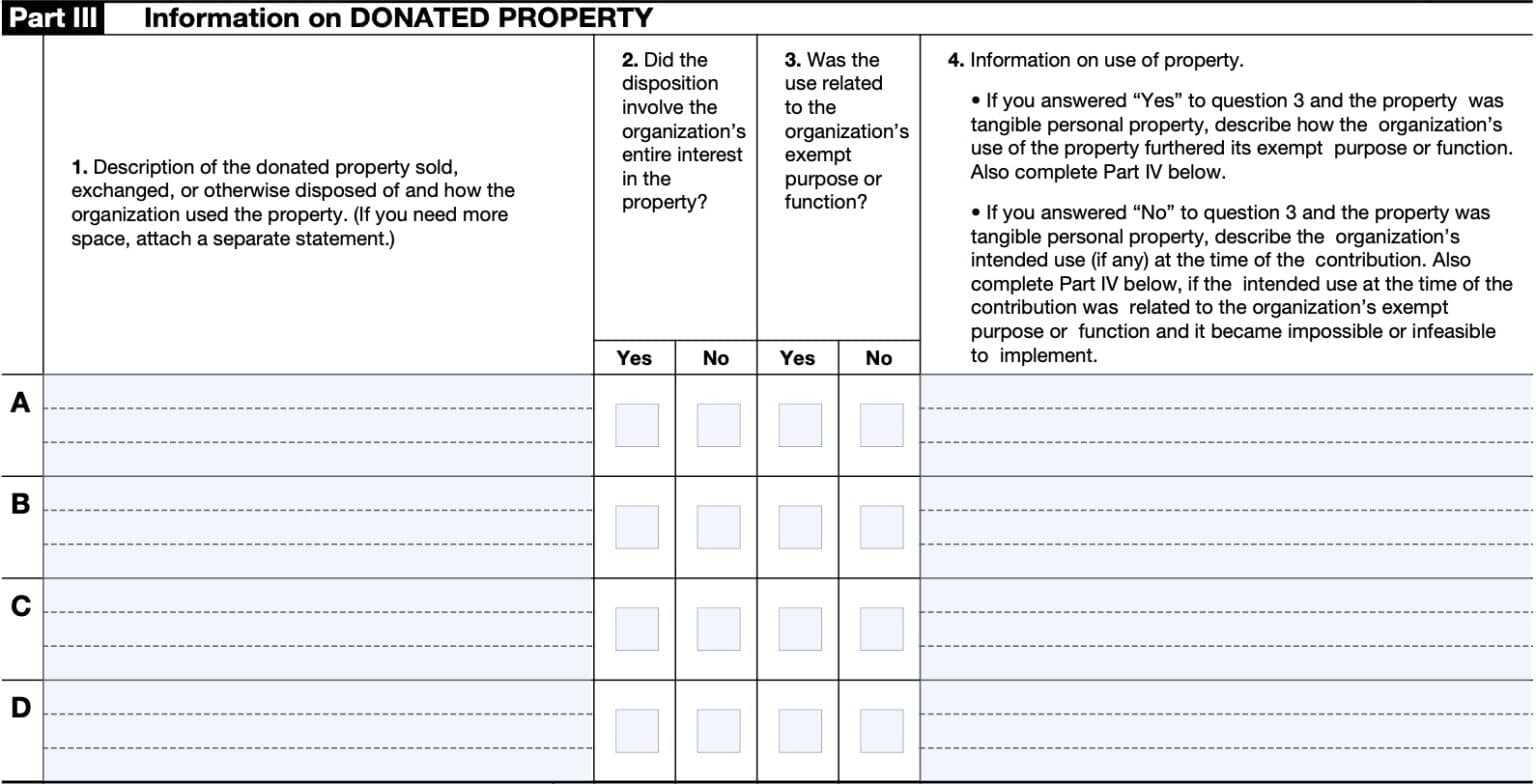 IRS Form 8282 Instructions Donee Information Return
