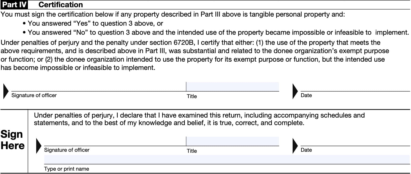 part iv: certification