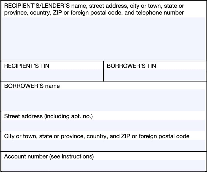 irs form 1098-E, taxpayer information